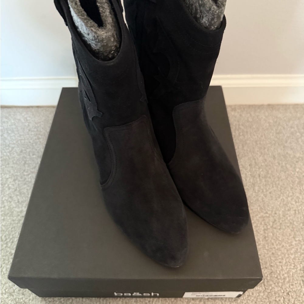 ba&sh Women's black Suede Casey western Boots size 39